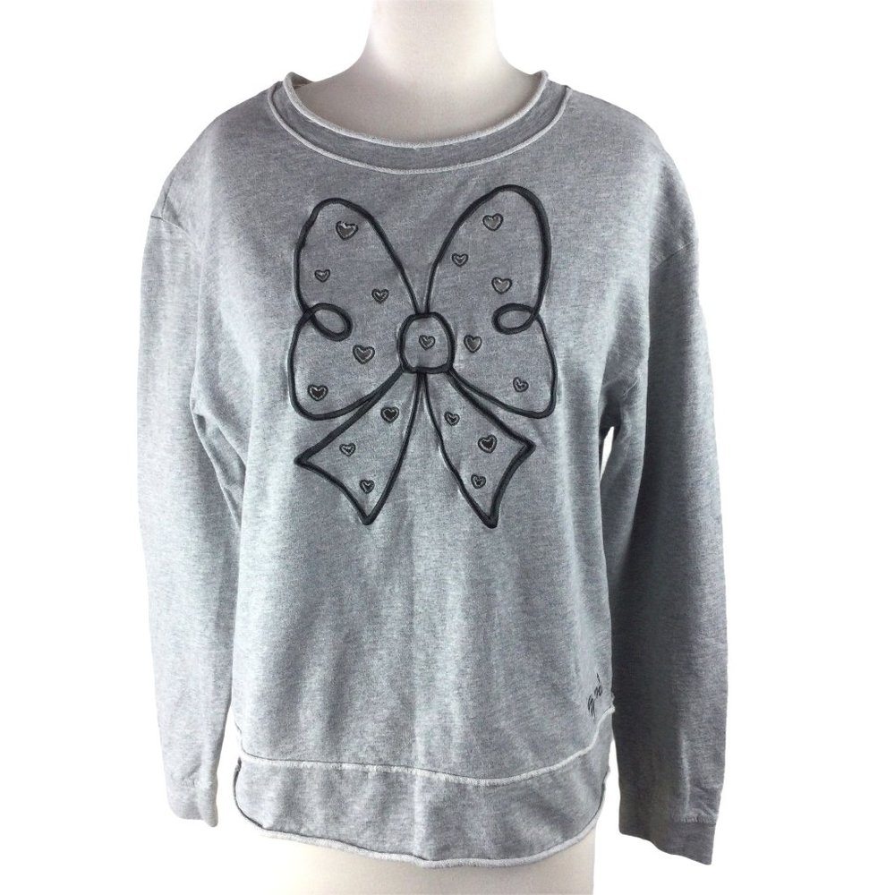 Disney Parks Minnie Bow Gray cut-out SweatShirt‎ S